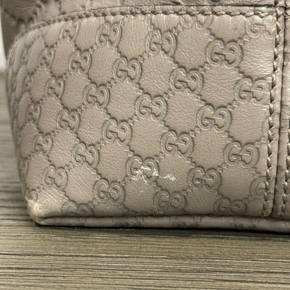 GUCCI Grey Monogrammed Leather Top Handle Bag - Picture 3 of 14